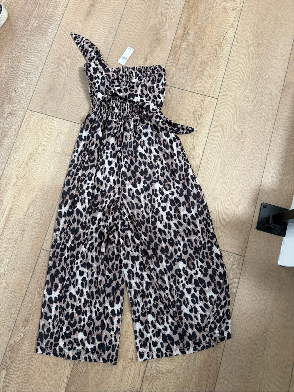 bishop + young strapless leopard jumpsuit NWT